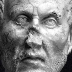 Plotinos. Ostiense Museum, Ostia Antica, Rome. Creator: Unknown. Source: https://tinyurl.com/4vv67puz Licence: Public domain.