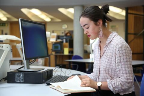 Student studying