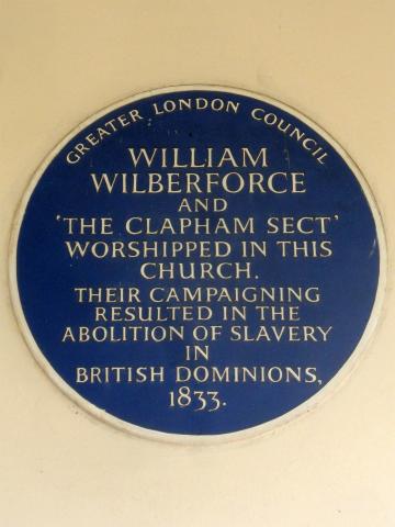 Plaque at Holy Trinity Church, Clapham Common, Clapham, London