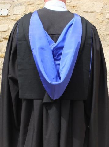 MPhil Hood (Photograph from Ryder and Amies, used with permission)