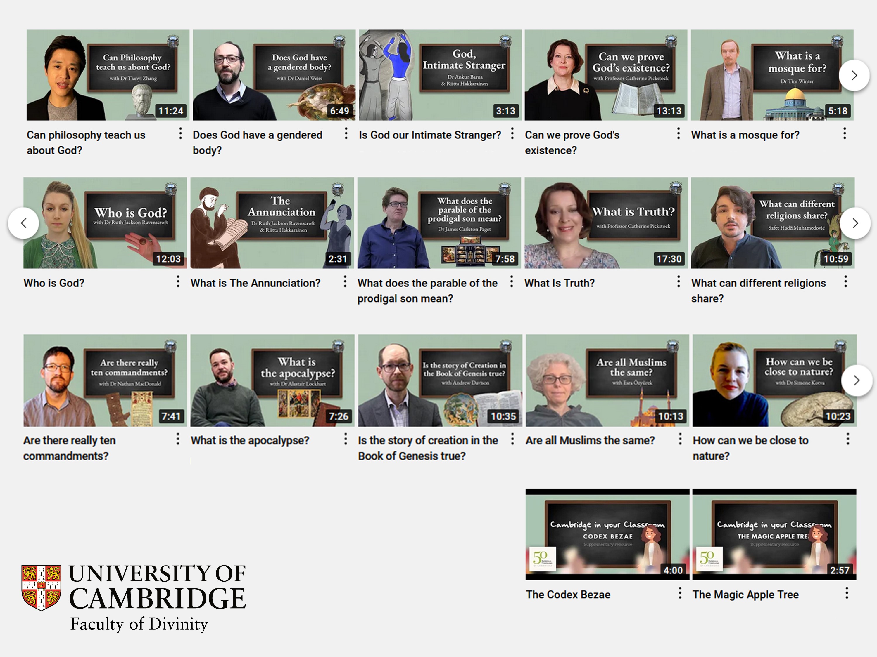Some of the Cambridge in Your Classroom videos Cambridge in Your Classroom video selection