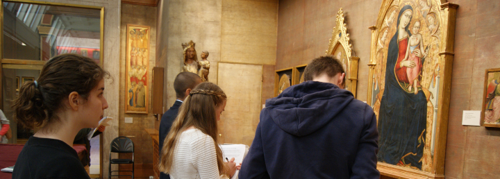 Pupils attending a masterclass at the Fitzwilliam Museum Masterclass