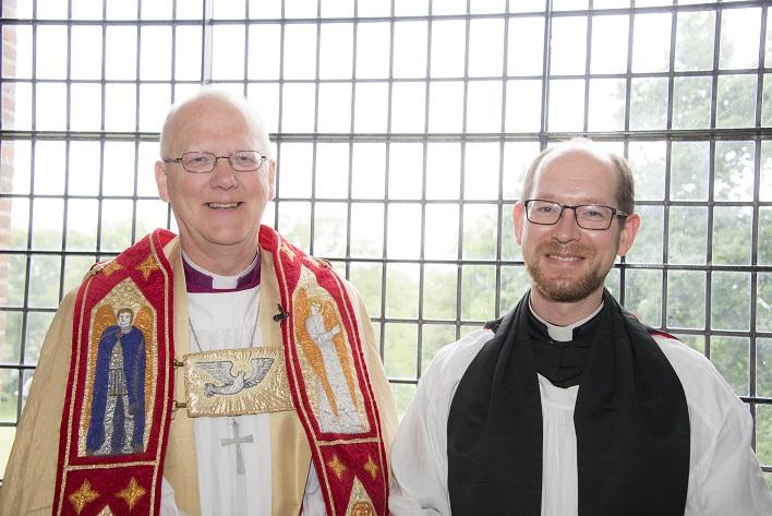 Canon Philosopher, Dr Andrew Davison, with the Bishop of St Albans. Dr Andrew Davison made Canon Philosopher