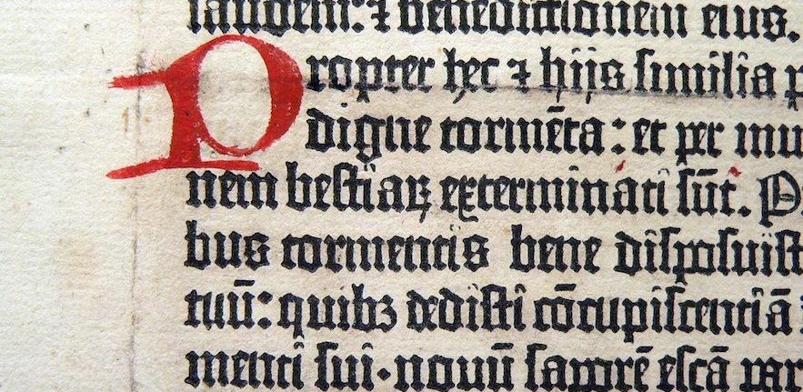 Title: Gutenberg Bible. Creator: vlasta2. Source: https://www.flickr.com/photos/bluefootedbooby/370499275/  Licence: CC BY-NC-ND 2.0
