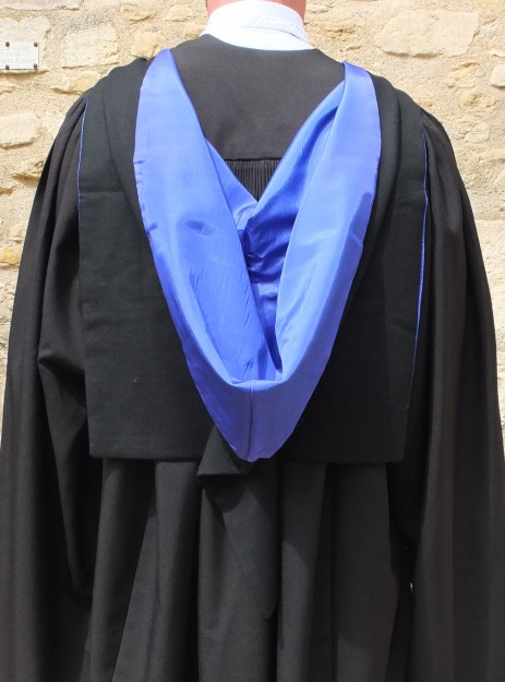 MPhil Hood (Photograph from Ryder and Amies, used with permission)